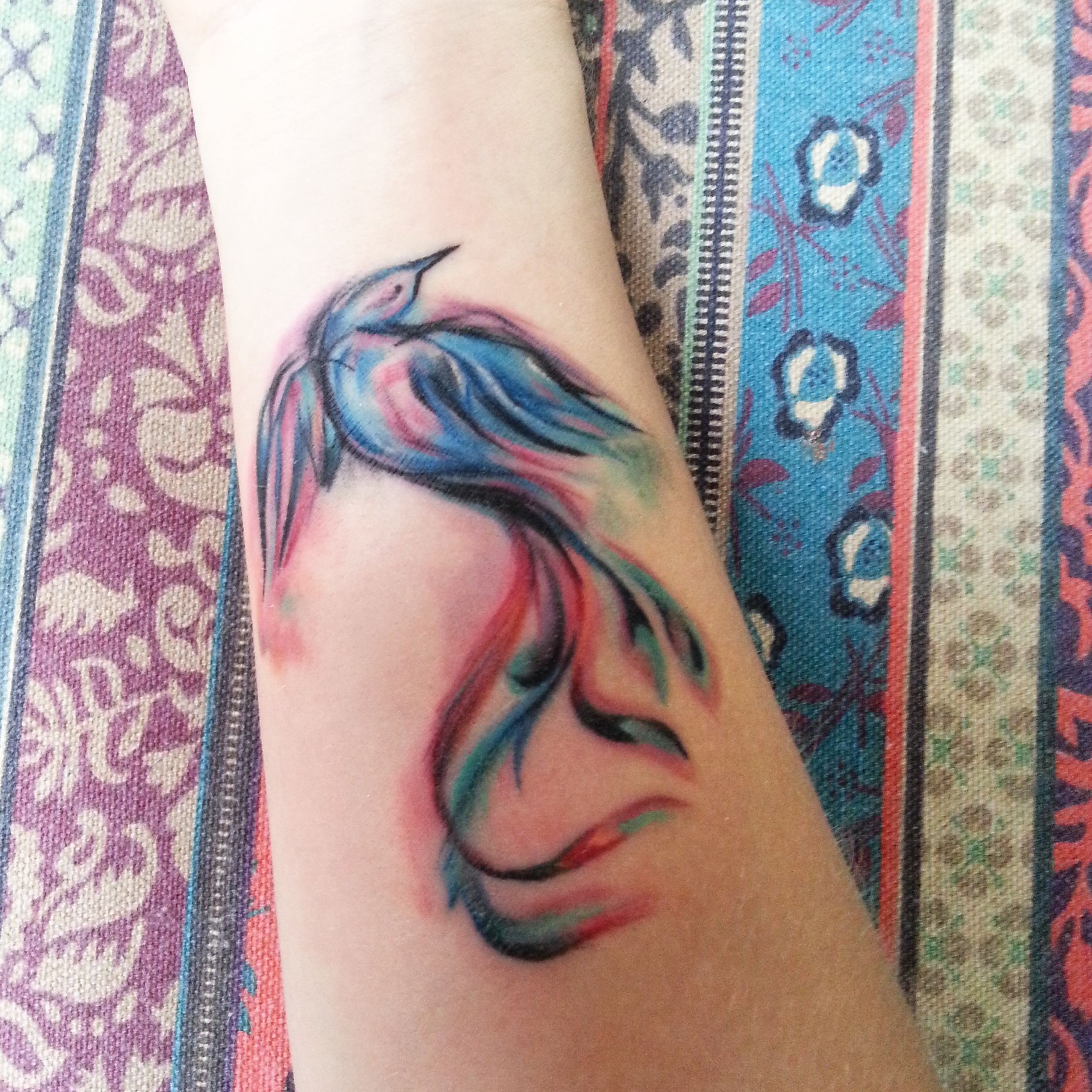 Thailand watercolour bird tattoo