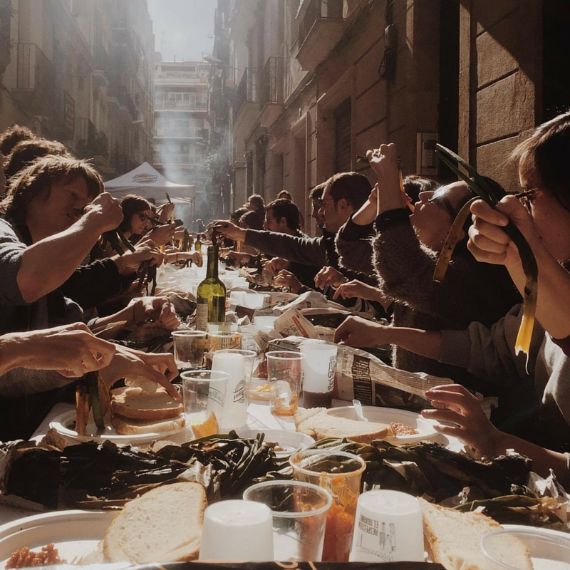 Calçotada street party in Catalonia